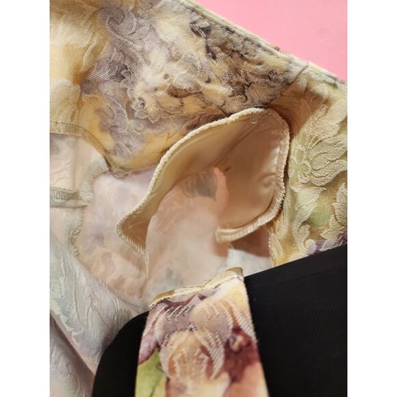 Vintage 1990's Tapestry Sheath Dress Peplum Blazer Suit Set Floral Garden Party - Picture 9 of 10